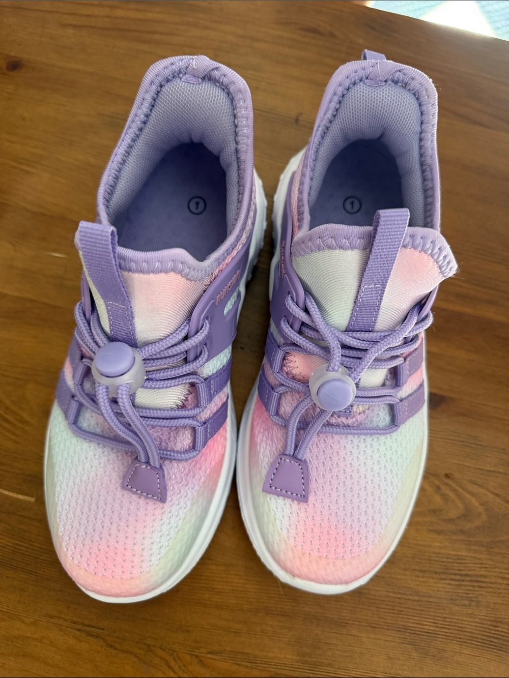 Kids' Pastel Purple Gradient Lace-Lock Sneakers